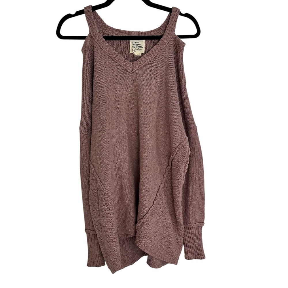 Women's Mauve Cold Shoulder Sweater